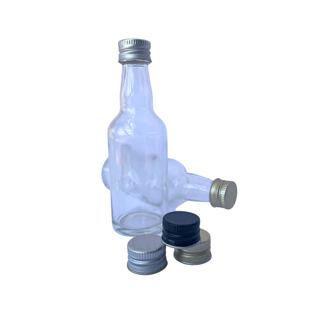 KIT c/12 Garrafinhas 50ml c/ Tampas de Alumínio