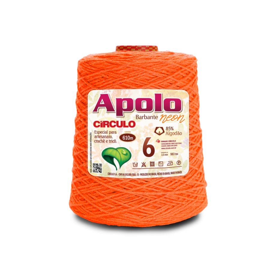Barbante Circulo Apolo Neon 6 fios 610mt/600gr Diversa cores