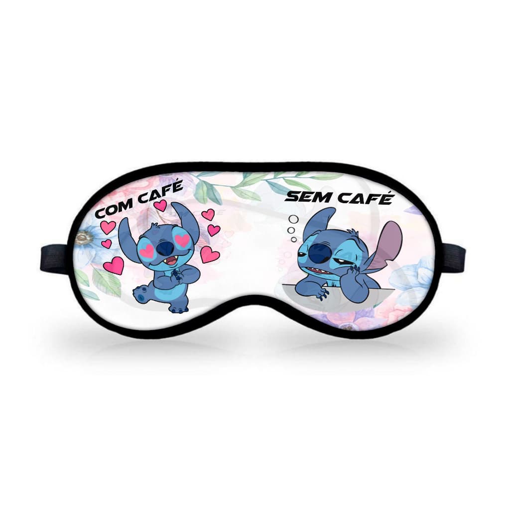 Tapa olho Stitch café personalizado Másca de dormir corta luz viagem lilo