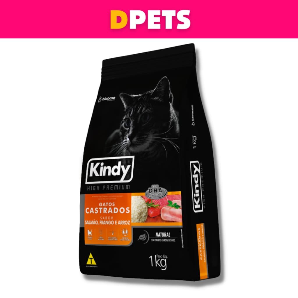 Ração Kindy High Premium 1kg Gatos Castrados