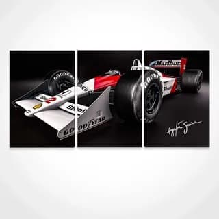 Quadros Decorativo Mosaico 90X50 3 Peças Mdf Alta Resolução HD Ayrton Senna Carro FormulaCorrida