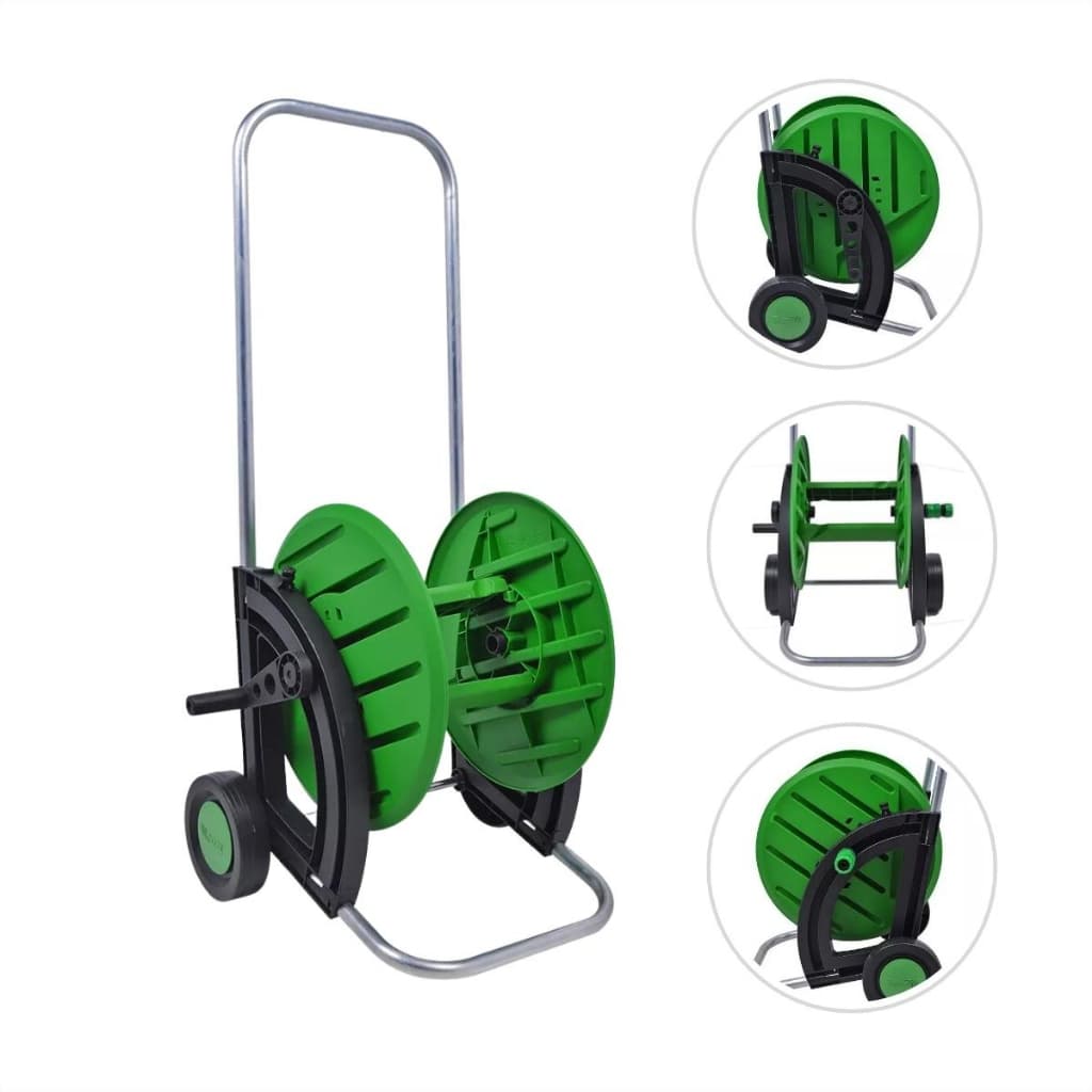 Enrolador Suporte Para Mangueira de Jardim Carrinho Com Rodinhas Trapp