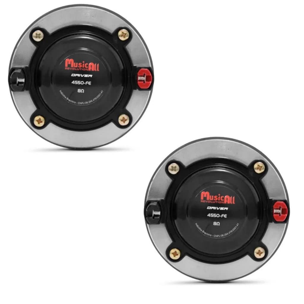Kit 2 Driver MusicAll 4550 FE 70W RMS 8 Ohms Diafragma Fenólico Corneta Som Automotivo Similar 2550