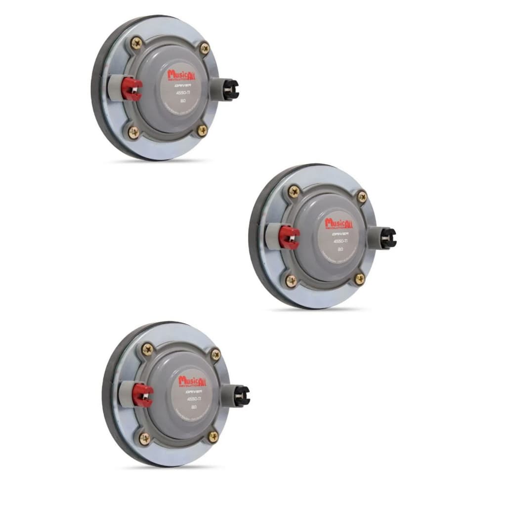 Kit 3 Driver MusicAll 4550-TI 90W RMS 8 Ohms Diafragma Titânio Cor Cinza Som Automotivo Similar 2550