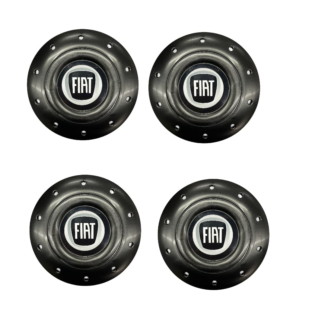 Kit 4 Calota Centrais Amarok Fiat Preto Aro 13 14 Uno Palio Punto Centro de Roda 4 Furos 4x100 Acessórios Automotivos