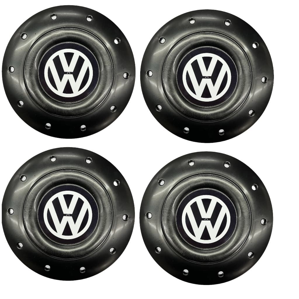 Kit 4 Calotas Centro de Roda Modelo Amarok Volks Gol Fox Polo Golf Aro 14 15 - 5 Furos   Automotivos