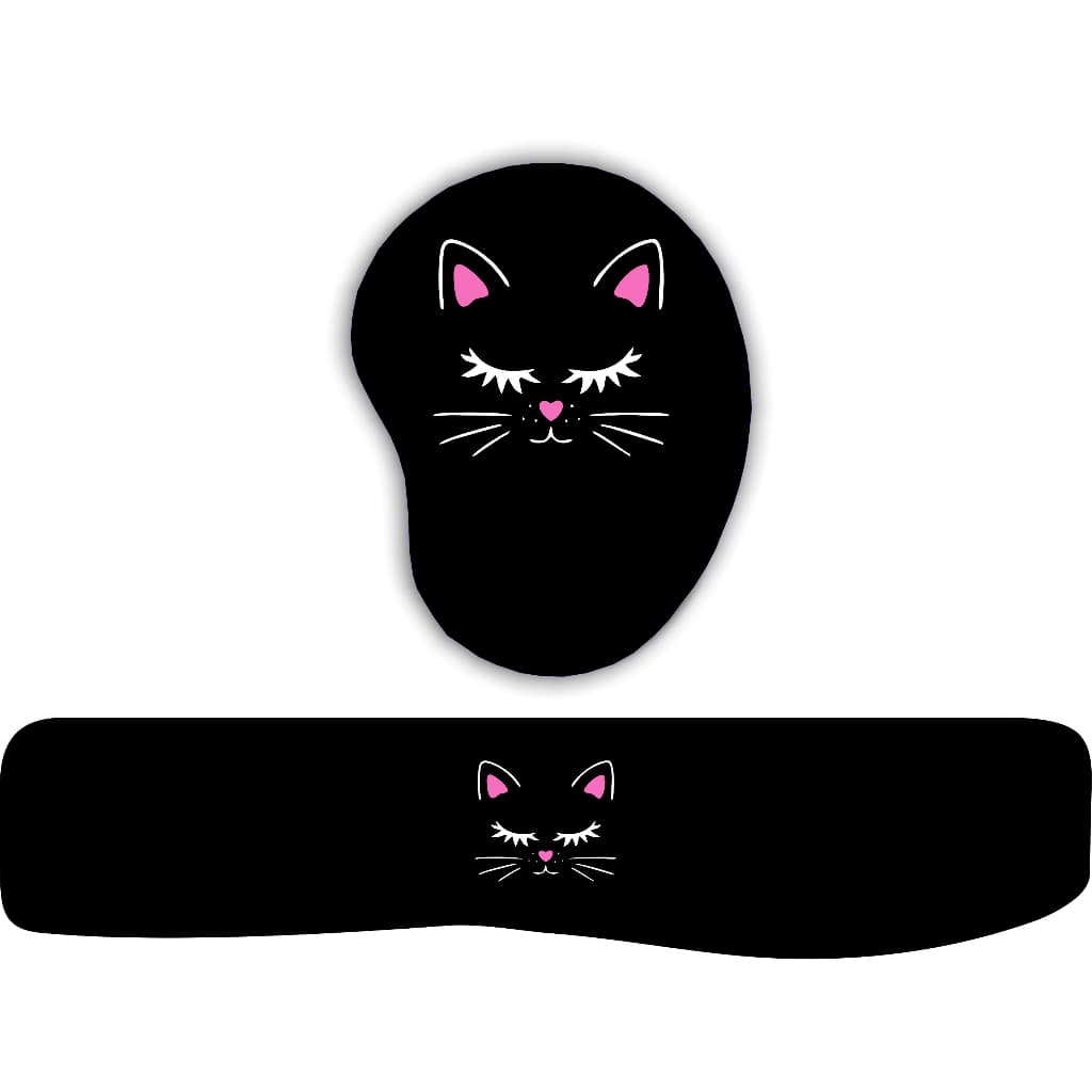 Kit Mouse Pad oom Apoio + Apoio de Teclado Gato Menino Gata Menina