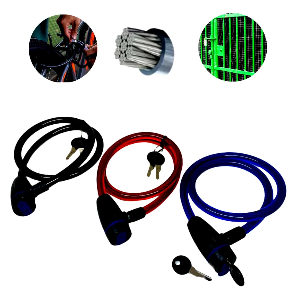 Cadeado premium forte Para Bicicleta Corrente Com Chave Bike, Moto, portão em Aço