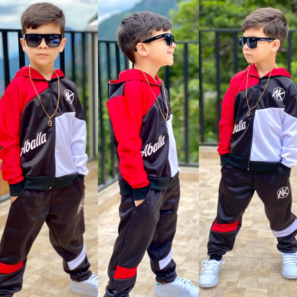 Conjunto De Menino juvenil De Frio Agasalho Infantil Calça E Casaco Com Zíper E Capuz 2023