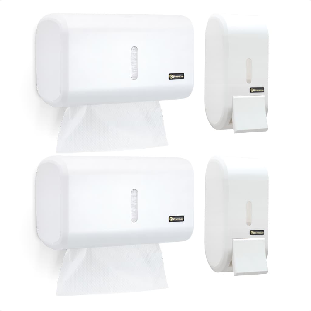 Kit 2 Porta Papel Toalha 2 Saboneteira/ Alcool Gel Dispenser