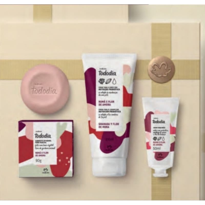 Kit Presenteável Natura Tododia Romã e Flor de Amora - 3 itens