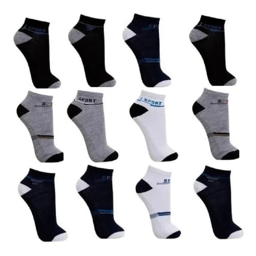 Kit 24 Pares de Meias Soquete Unissex Cano Curta Cores e modelo Variadas BELLUS