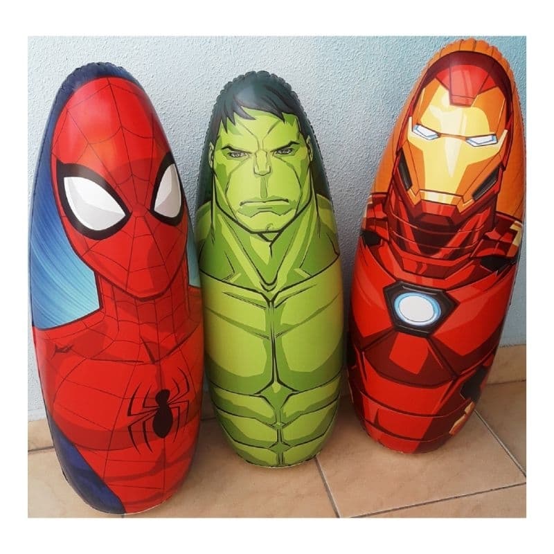 Brinquedo Boneco Joao Bobo Teimoso Inflável Infantil Hulk Homem Aranha Homem de Ferro Heróis