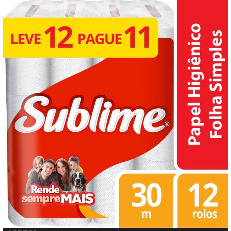 Papel Higiênico Rolo 30m Sublime FS PCT 12UN P11 L12