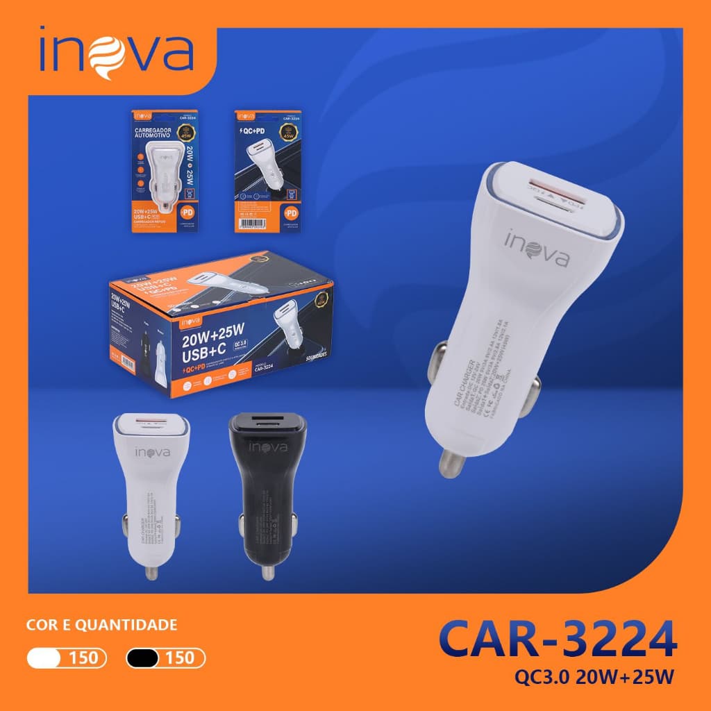 Carregador Automotivo Carga Rapida Inova Carregador De Carro