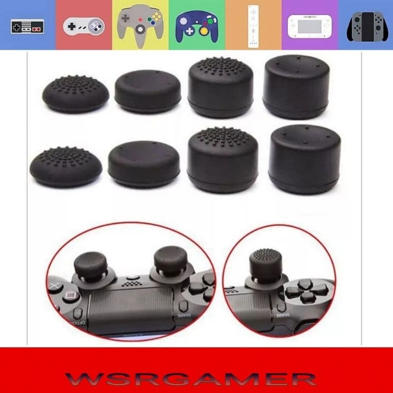KIT PROTETOR ANALÓGICO GRIP EXTENSOR ALTO PARA CONTROLE XBOX ONE PS4 NINTENDO PS2 PS3 PS5