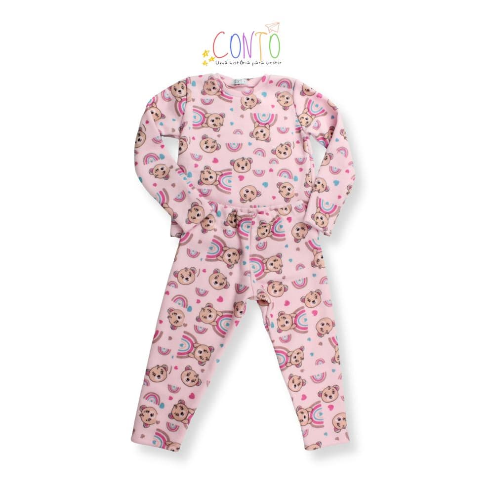 conjunto pijama infantil soft inverno conjunto estampas