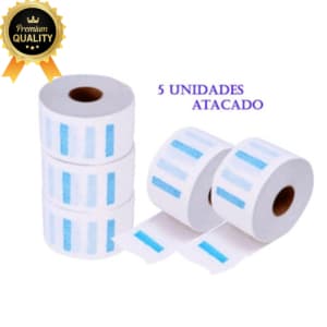 Gola Higiênica Descartável - Pacote Com 5 Rolos - 500 Unidades, 5 rolos de gola , Atacado, Barbearia, Salão, Barbeiro