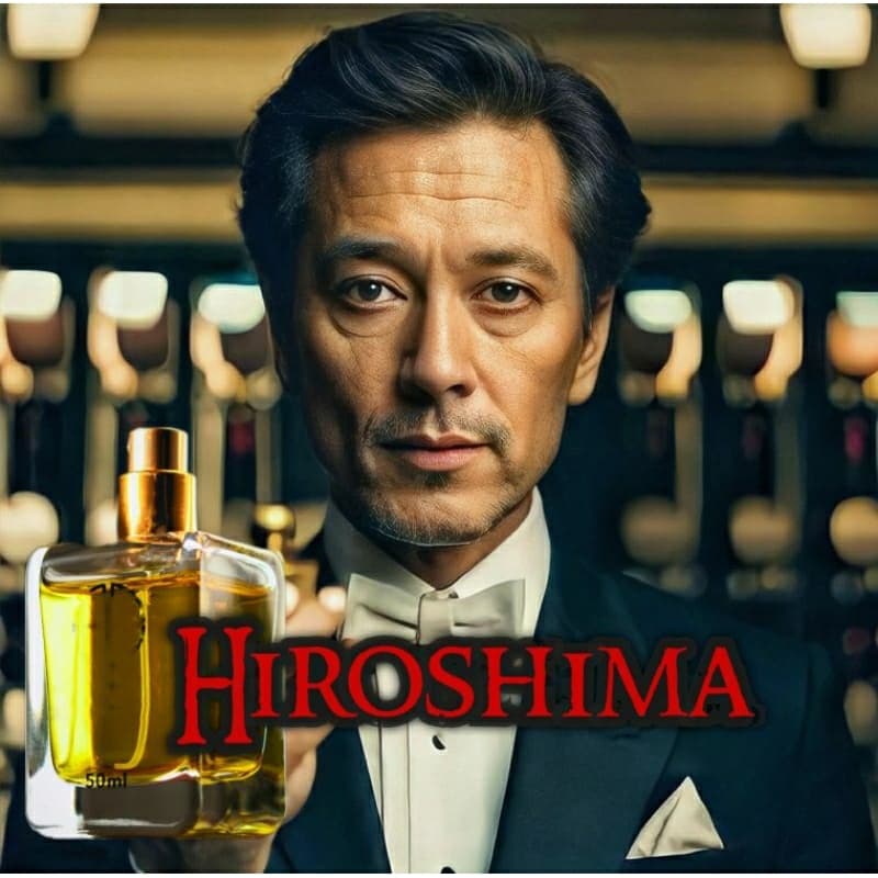 Perfume Masculino HIROSHIMA 50ml, amadeirado, especiado, com tabaco e canela.. Ideal para climas frios.