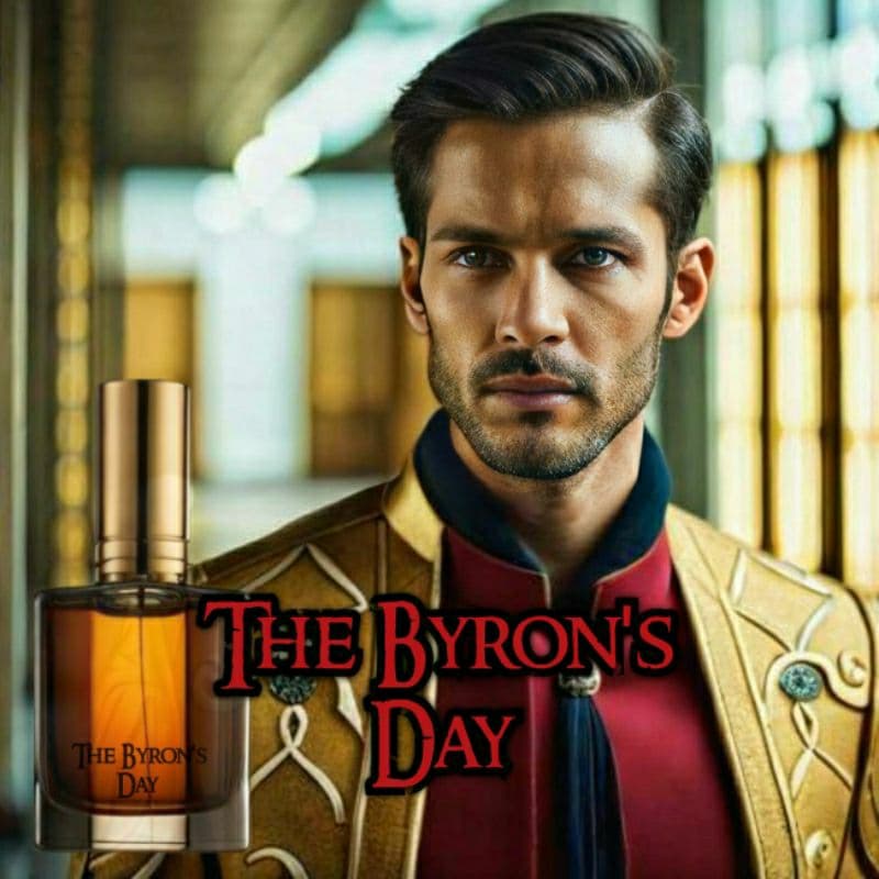 Perfume Masculino THE BYRON'S DAY, sedutor, amadeirado, ambarado, animálico. Saída levemente cítrica e herbal.