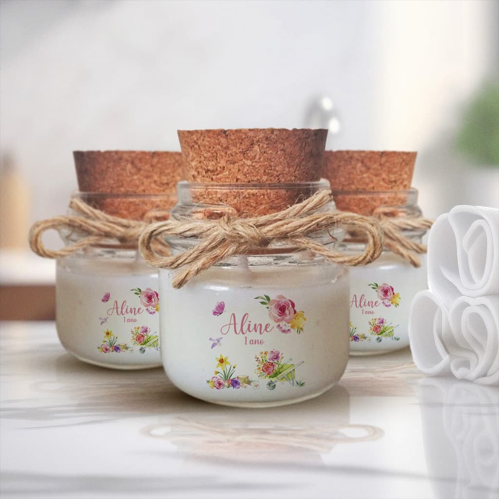 Vela aromáticas Vela artesanal perfumada vela lembrancinha  aniversario datas e nomes 40g kit com 6