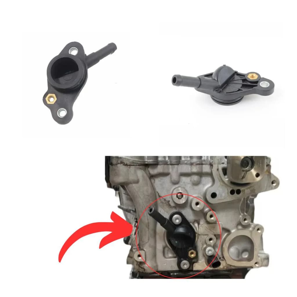 Flange de Agua Cabeçote Audi/Vw A1/A3/A4/A5/A6/A7/TT/Q3/Q5/Q7/Golf/Jetta/Tiguan/Passat/Fusca/Cc 1.8/2.0 16V TFSI/TSI 2013 A 2019 06K121132/SKU2967
