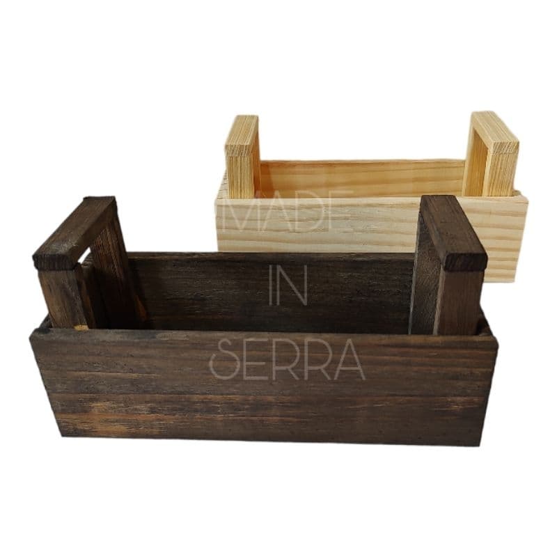 Cesta Decorativa Artesanal em Madeira Rústica | Pequena 20x10 cm para Plantas ou Organização