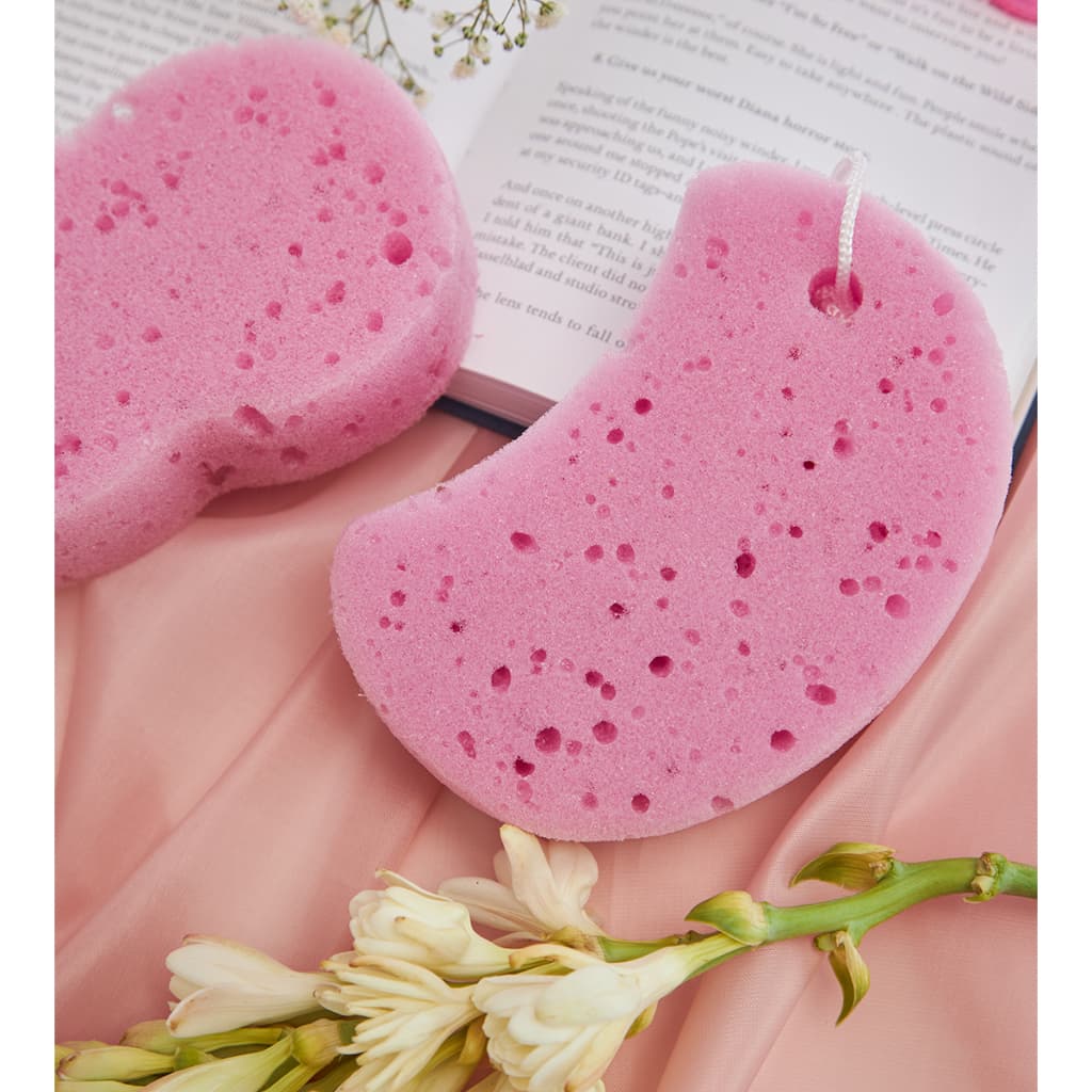 KIT DUAS ESPONJAS DE BANHO COM CORDÃO - SUAVE BANHO - ENVIO SORTIDO