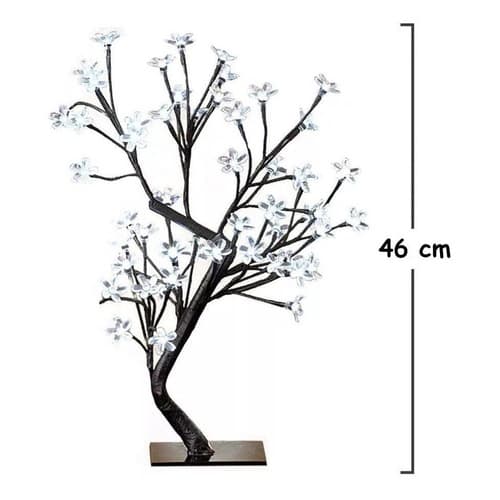 Luminária Árvore De Led Cerejeira Abajur 48 Leds Mesa 110V