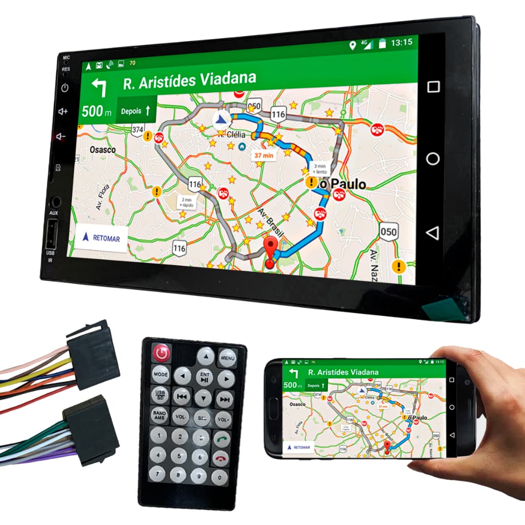 Central Multimídia Tipo Pioneer Bluetooth Espelhamento Tela Mp5 Touch Screen 7 Pol USB AUX SD Ultron