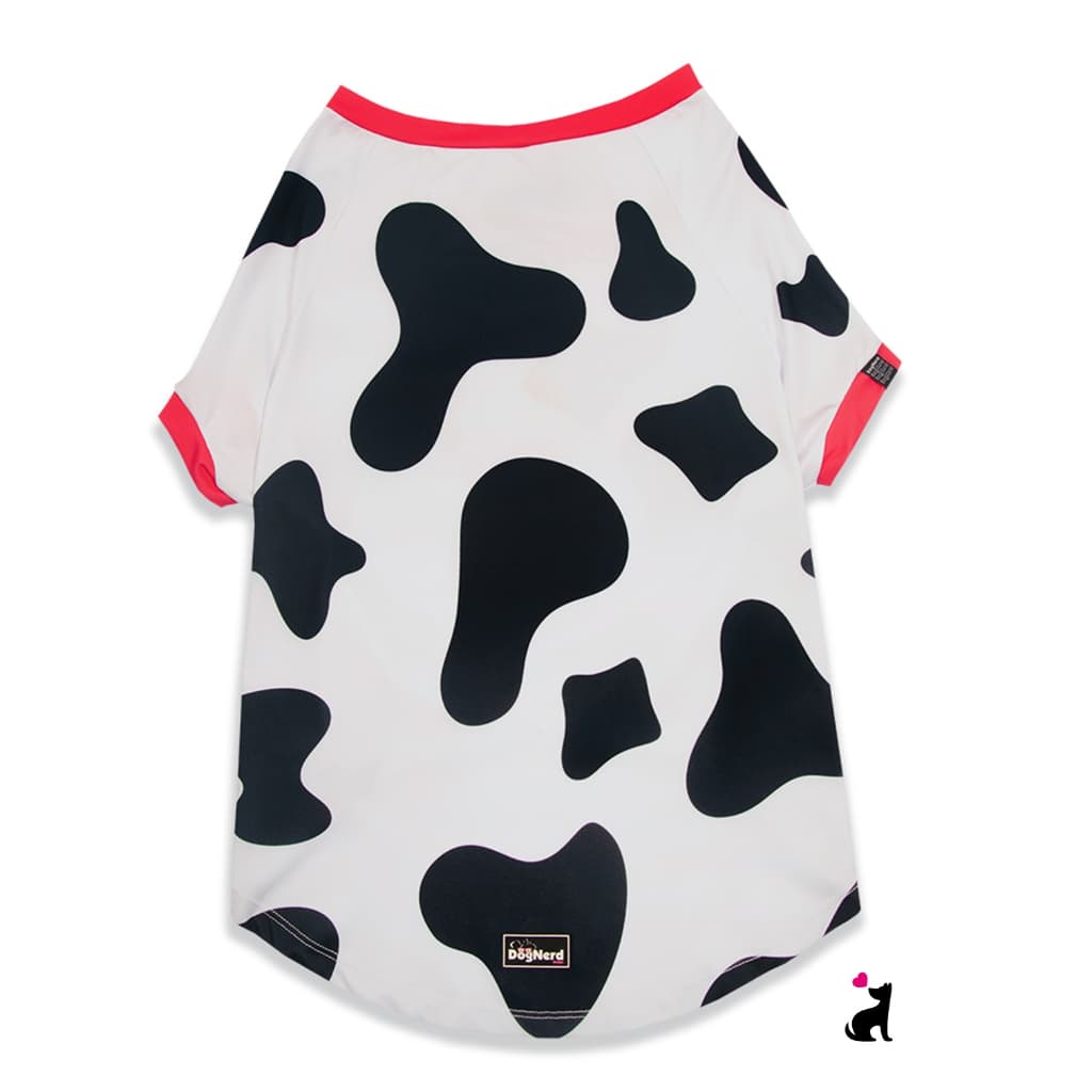Camiseta Pet Estampa Vaca ou Camuflada Rosa Proteção UV Inverno Verão Para Cachorros e Gatos Porte Pequenos e Grandes