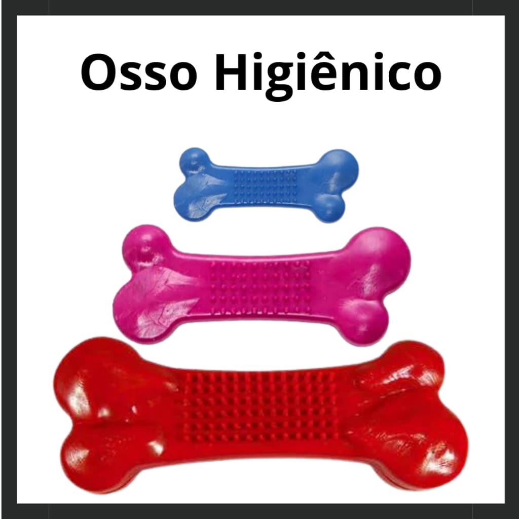 Brinquedo Pet Cachorro Mordedor Osso Ossinho Mordedor Massageador Maciço 3 tamanhos Pet