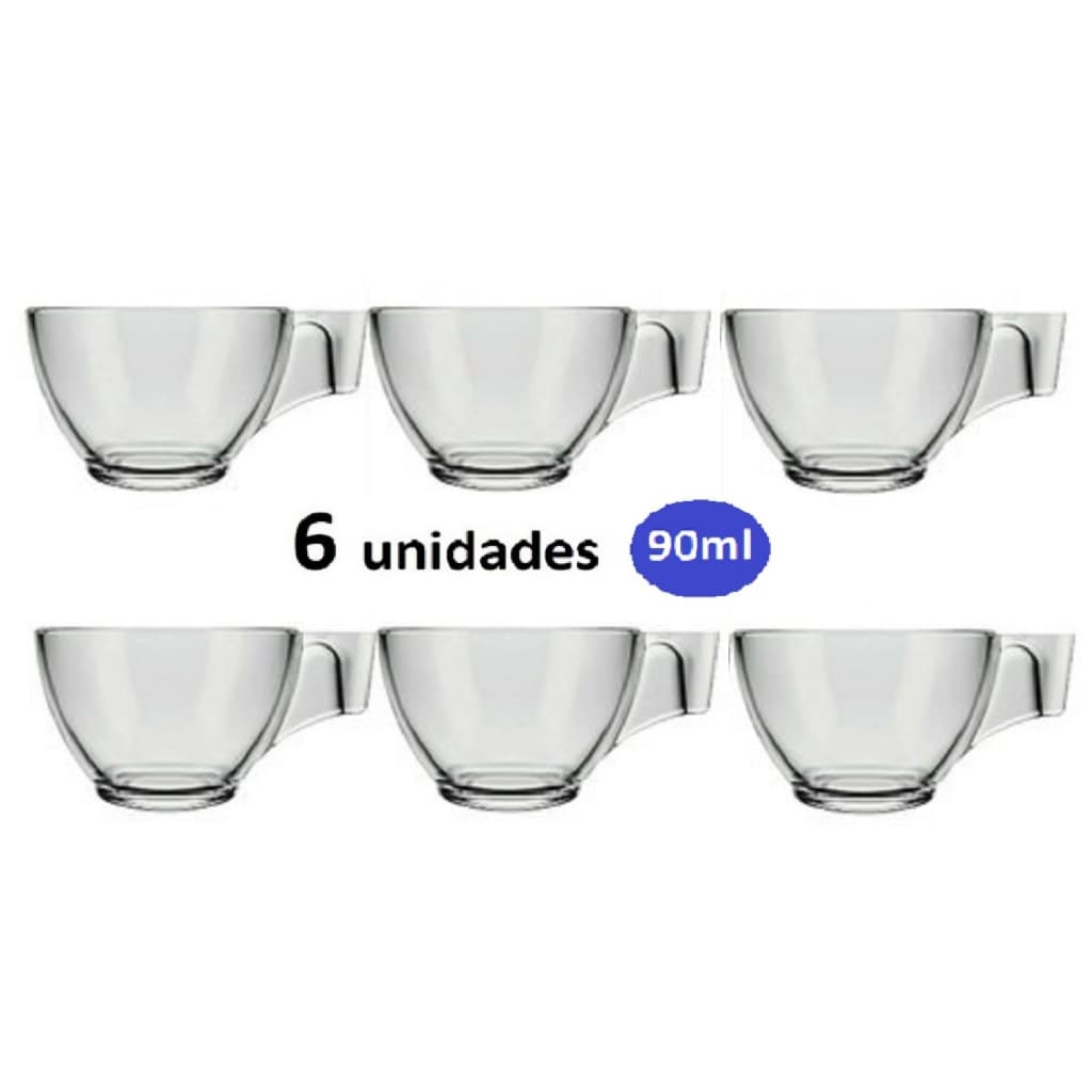 Jogo de Xícaras 90ml para café, vidro Duralex modelo Astral.