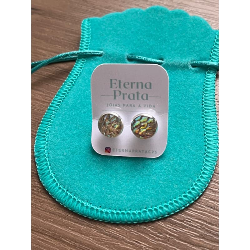 Brinco sereia 8mm | Embutido - Furtacor em Prata 925 - não é banhado