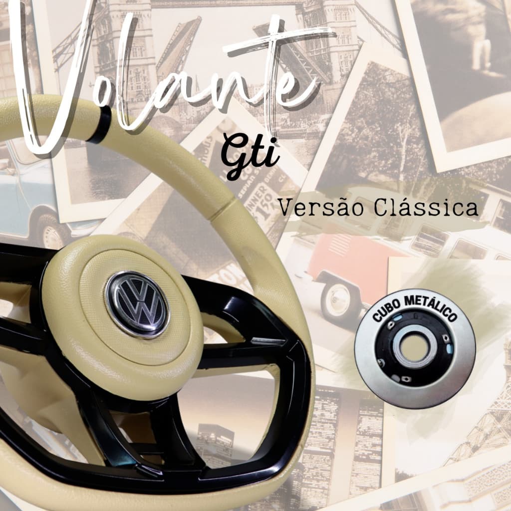 Volante Esportivo Gti Preto  Vw Gol G5 G6 G7 jetta voyage spacefox polo