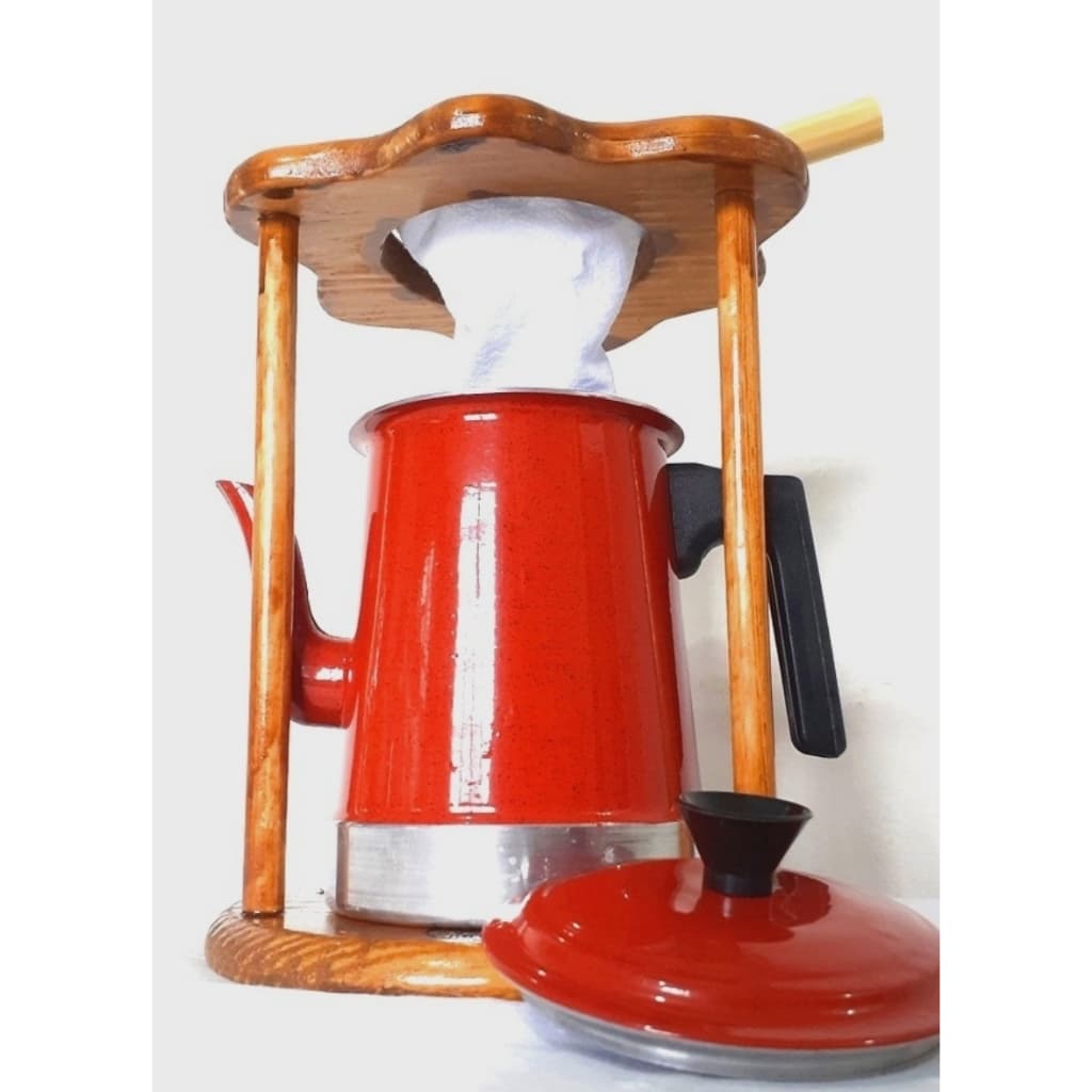 Bule mancebo e coador de café retrô mariquinha cafeteira