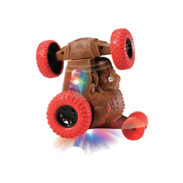 Carrinho Dino Car Radical Gira 360 Luz De Led E Som Braskit