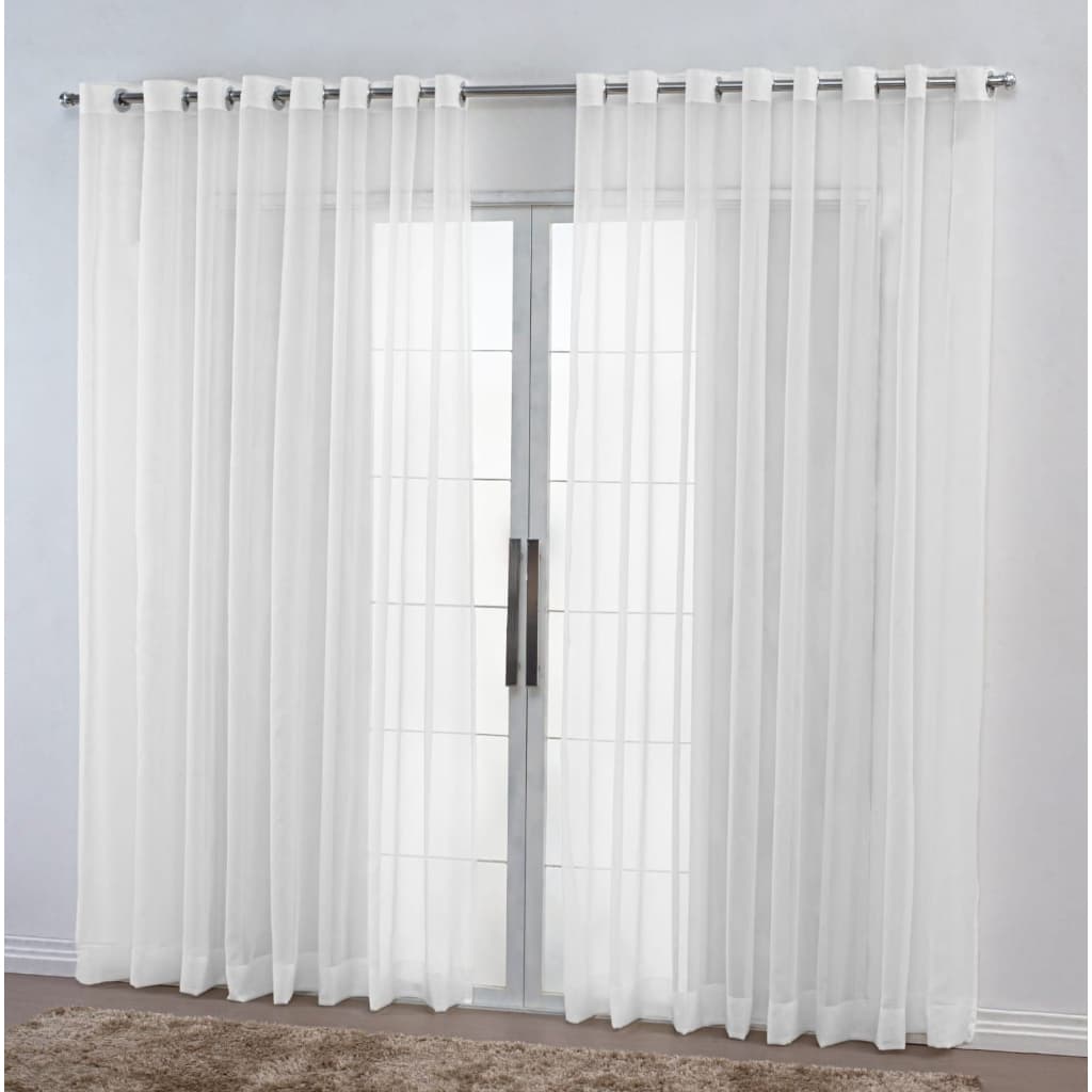 Cortina Só Voil Sem Forro 4.00x2.30 Transparente Para Varão Sala Quarto