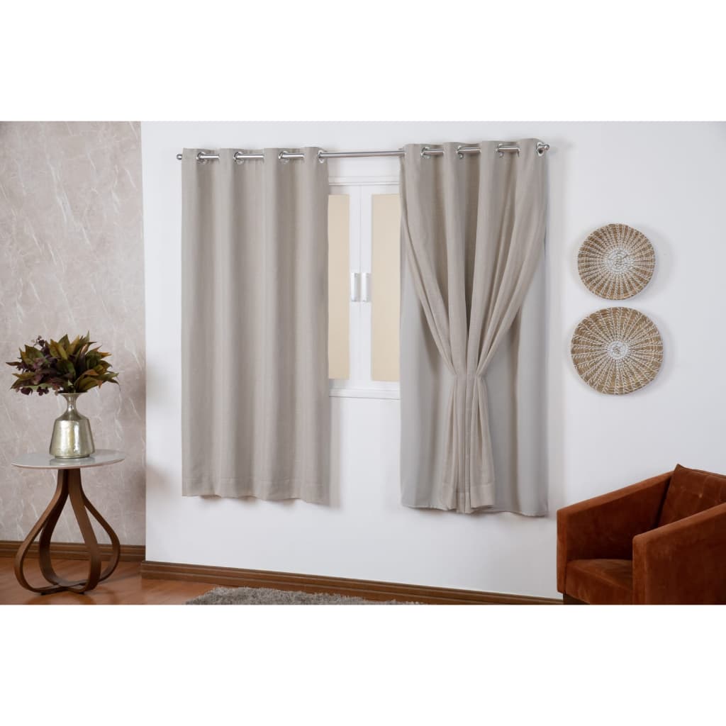 Cortina Linho Gaze Com Forro Blackout Tecido Para Janela 2.50x1.70 Quarto Sala