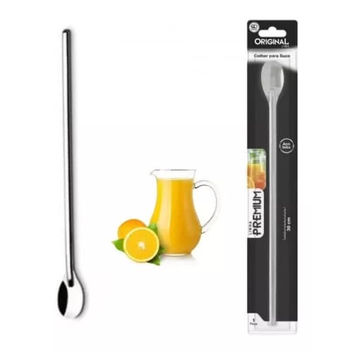 Colher Longa Bailarina Inox Para Mexer Suco Leite Jarra