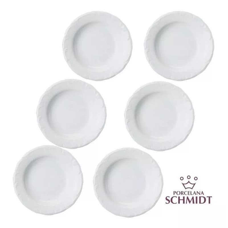 Kit 6 Pratos Fundos Pomerode Porcelana Schmidt 1a.