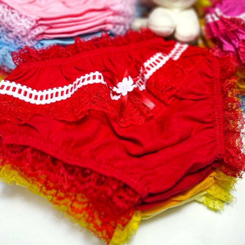Kit c/ 6 Calcinhas Bunda Rica Infantil de Algodão Bunda Rica