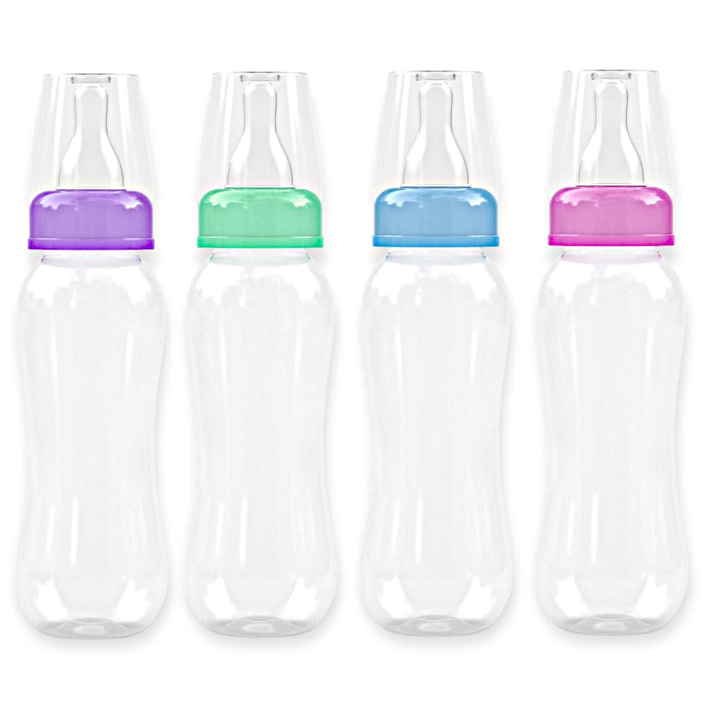 Mamadeira 240 ML Lisa Colorida PAC C/12 mamadeiras Bebê Menino Menina Bico de Silicone
