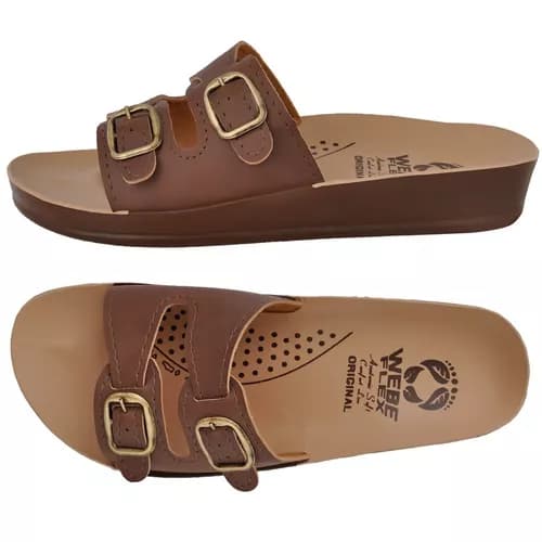 Sandália Feminina Ortopédica Birken Café Macia Confortável Calçado Chinelo Ortopédico