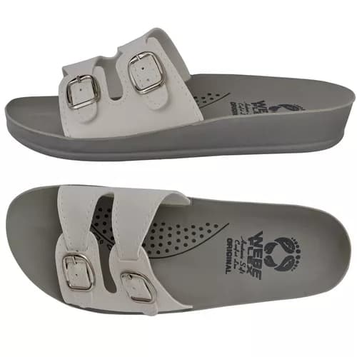 Sandália Feminina Ortopédica Birken Branca Macia Confortável Calçado Feminino Calce Fácil