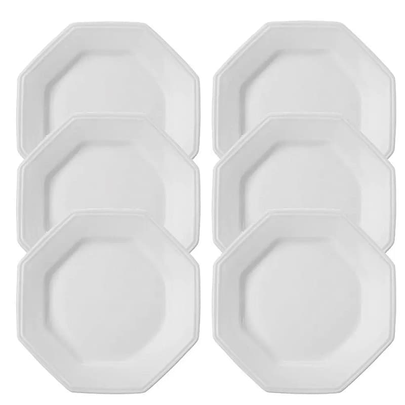 Kit 6 Pratos De Sobremesa Prisma Porcelana Schmidt 1a.