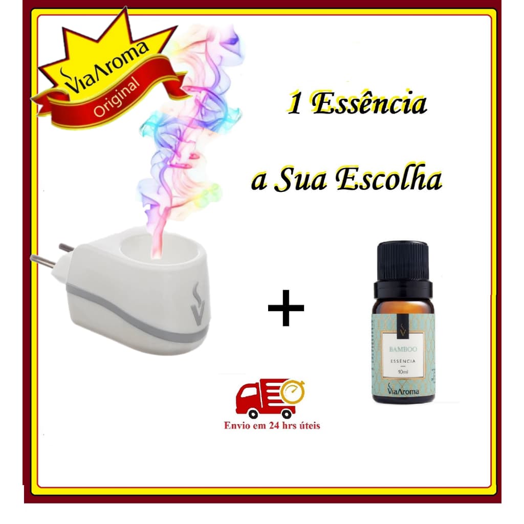 Difusor Aromatizador Elétrico Standard (Plástico) Via Aroma + 1 Essência