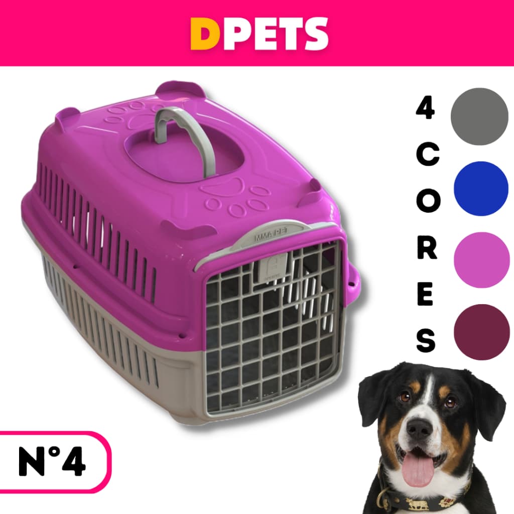 CAIXA DE TRANSPORTE PATA FORTE Nº4 MMA PARA PETS ATÉ 18KG