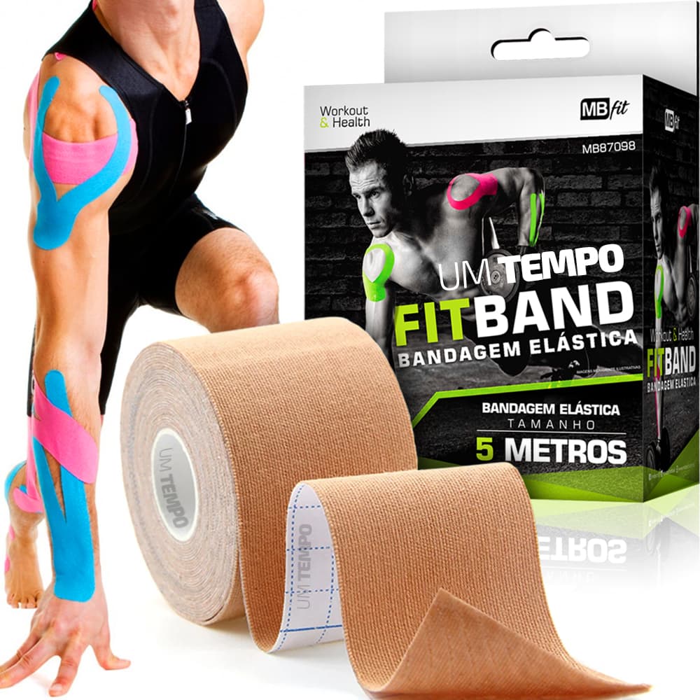 Fita Tape Bandagem Funcional Elastica Adesiva Taping Cinesio