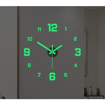 Relógio de parede luminoso criativo 3D relógio de parede silencioso Sem perfuração.